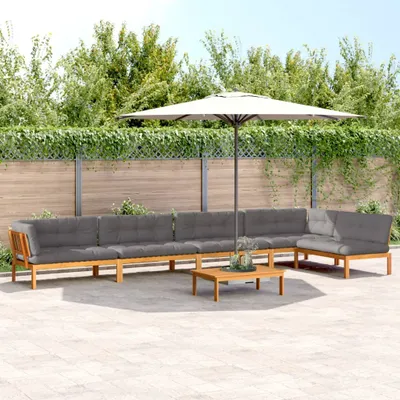 Imagen del producto de vidaXL Juego de 6 piezas de sofá de jardín hecho con palets, con cojines, de madera de acacia