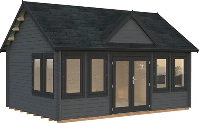 Produktbild von Gartenhaus Palmako Claudia 19,4 m² inkl. Fußboden 574 x 424 cm dunkelgrau-anthrazit