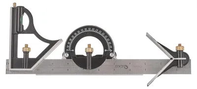 Immagine prodotto di Squadra combinata regolabile, righello per angolo da 300 mm, squadrette da carpentieri, strumento di misurazione multifunzionale