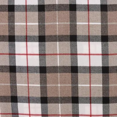 Produktbild von Bekleidungsstoff Meterware kariert braun weiß rot schwarz