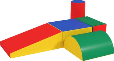 Produktbild von Softbausteine, Kletter- und Krabbelspielzeug, Kunstleder, EPE-Schaumstoff, Mehrfarbig, Verschiedene Formen