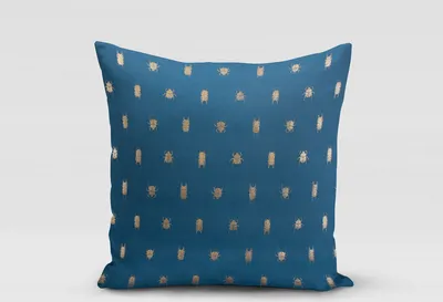 Produktbild von SCHÖNER LEBEN. Kissenhülle Käfer blau gold metallic div. Größen Größe 80x80cm (HxB) 80x80cm (HxB) Größe