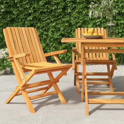 Produktbild von Gartenstühle 2 Stk. Klappbar 61x67x90 cm Massivholz Teak , Gartenstühle Design 2024