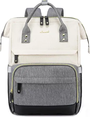 Immagine prodotto di LOVEVOOK Zaino per computer portatile da donna 15,6 pollici impermeabile beige grigio