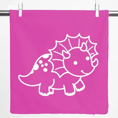 Produktbild von Huuraa Kissenbezug Triceratops Dinosaurier 40x40cm Fuchsia Baumwolle Dekokissenbezug Geschenkidee