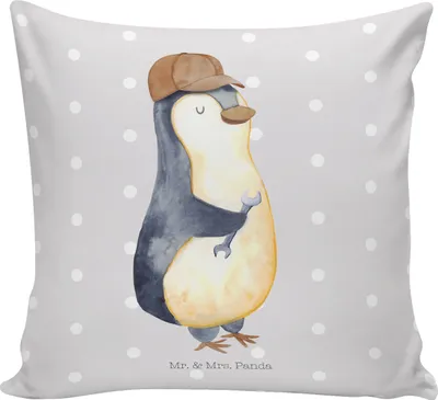 Produktbild von Mr. & Mrs. Panda flauschkissen Wenn Papa es nicht reparieren kann, sind wir am Arsch - Grau Pastell - Geschenk, kuschelkissen 40x40, Dad Bester Vater, Muttertag, Polster