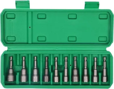 Immagine prodotto di Set magnetico di chiavi a bussola con bussola esagonale - Punte da trapano a percussione SAE e metriche - Prolunghe in acciaio da 8-14 mm