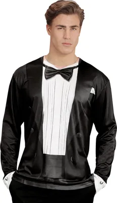 Produktbild von Fotorealistisches Smoking Shirt - Gr. M - XL  - Abendgarderobe Langarm Gr. M/L