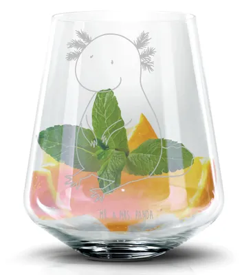 Produktbild von Mr. & Mrs. Panda Longdrinkglas Axolotl Niedlich - Transparent - Geschenk, Axolot, Liebe, Whiskyglas, Cocktail Glas, Lebensweisheit, Fröhlich, Tumbler, Weisheit, Gin