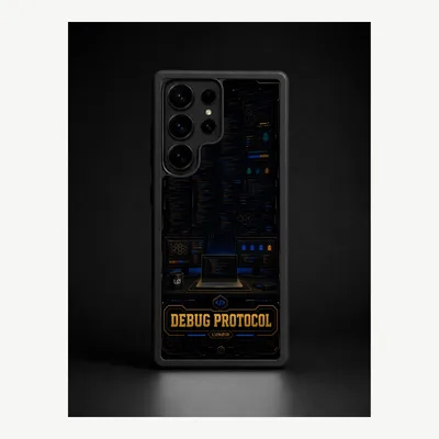 Productafbeelding van Samsung S25 Ultra hoesje, telefoonhoesje, beschermhoesje, case met debuggingsmotief – LUNØIR ©