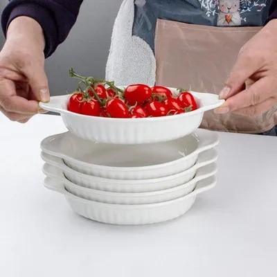 Obrázek produktu pro Sada 4 malých pekáčků – malé keramické misky do trouby – ideální na suflé, crème brûlée, lasagne, tiramisu