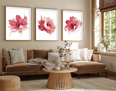 Produktbild von Wallity, Elegantes Dekoratives Wandbild (3 Teile), 50 x 70 cm | 100% MDF (3 mm) mit Rahmen aus massivem Holz (2,5 cm) | Perfekt für modernes Wohnen und stilvolle Akzente.
