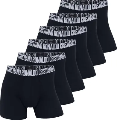 Produktbild von CR7 Herren Boxershorts, 6er Pack - Trunks, Baumwolle Stretch, Logobund Schwarz M