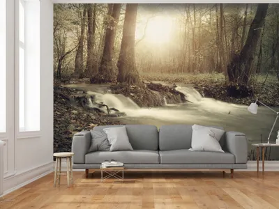 Produktbild von Vlies Fototapete 400x280 cm Tapeten Wandtapete XXL Wald Natur Landschaft Bäume Blatt Baum c-B-0089-a-c