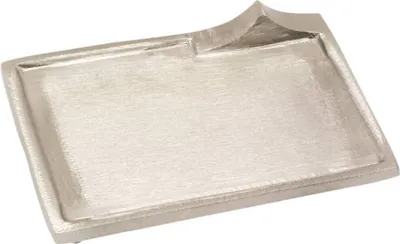 Produktbild von Kerzenteller Rechteckig 10,5x7cm Messing Vernickelt Untersetzer Untertasse Deko