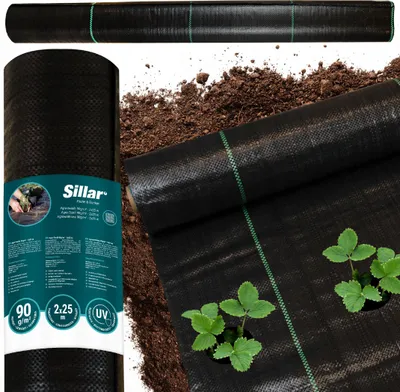 Produktbild von Sillar Unkrautvlies 2x25 m 90 g/m² Schwarz UV-stabilisiert – Gartenvlies Bodengewebe Mulchvlies