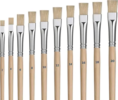 Produktbild von Gussowpinsel Set - langer Holzstiel - Borstenpinsel - Größe 2 - 20