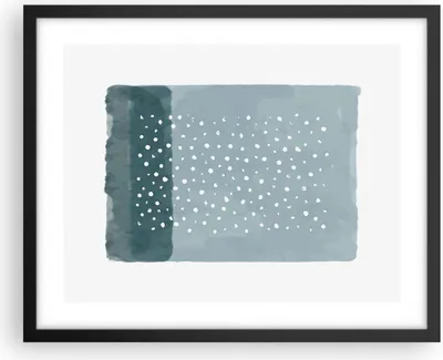Produktbild von Gerahmtes Poster - Schwarzer Rahmen - Aquarell Modern Blau - 50x40 cm - Wand Bild - Wanddeko - Wandbilder - Kunstposter - Wandposter - Bilderrahmen - Bilder - Kunstdruck - P2BAA50x40-4550