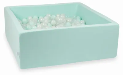 Immagine prodotto di Piscina Dry Mint 110x110x40 con 600 palline: Trasparente, madreperla, menta chiara