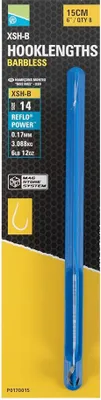Obrázek produktu pro 8 x PRESTON XSH-B SPADE PRESTON 6" 15 cm BAEBLESS Stippvorfach Matchvorfach #10 / Ø 0,17 mm / 3,09 kg