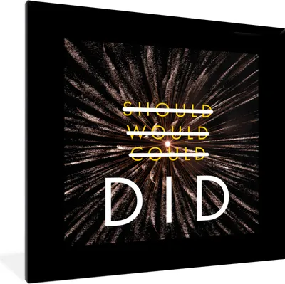 Produktbild von MuchoWow® MuchoWow® Gerahmtes Poster Sollte, würde, könnte, hat' - Zitate - Sprichwörter 40x40 cm - Poster mit zchwarzem Bilderrahmen - Mit Rahmen - Wanddekoration Schlafzimmer