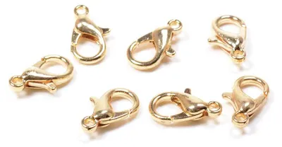 Produktbild von Vintageparts 4 Karabinerverschlüsse 14K vergoldet 12x7mm
