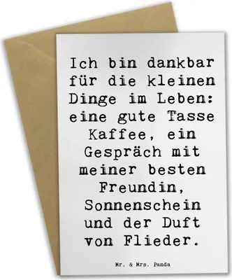 Produktbild von Mr. & Mrs. Panda babykarte Spruch Dankbarkeit für kleine Dinge - Weiß - Geschenk, Gefühl, Grußkarte, Wunder, osterkarten, Motivation, weihnachtskarten, Lebensfreude