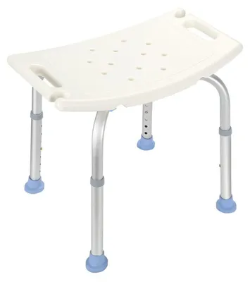 Zdjęcie produktu dla Krzesło do prysznica z regulowaną wysokością (35-55 cm), antypoślizgowe nóżki, maksymalne obciążenie 136 kg