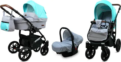 Obrázek produktu pro BabyLux® Optimal | Kocárek 3v1 Set | Mint | Kombinovaný kocárek | Set kocárku | Buggy + Bab