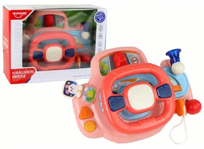Produktbild von Leantoys Interaktiver rosa Lenkrad-Fahrsimulator, multifunktional