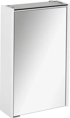 Produktbild von FACKELMANN LED Spiegelschrank DENVER / Badschrank mit gedämpften Scharnieren / Maße (B x H x T): ca. 42 x 68,5 x 16 cm / hochwertiger Schrank mit Spiegel und Beleuchtung fürs Bad / Korpus: Weiß