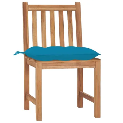 Produktbild von VidaXL 3062935, Terrasse, Gepolsterter Sitz, Teak, Blau, Polyester, 500 mm