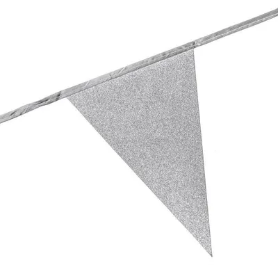Produktbild von Silberne Glitzer-Wimpelkette, 6 Meter lang