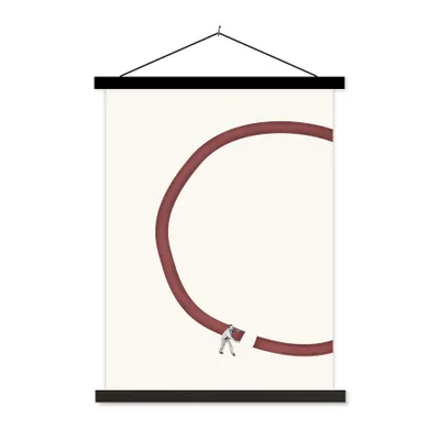 Produktbild von MuchoWow® Textilposter Kreis - Mann - Jahrgang 120x160 cm mit schwarzem Rahmen - Magnetischer