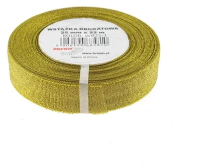 Zdjęcie produktu dla Wstążka brokatowa złota 25 mm x 22 m