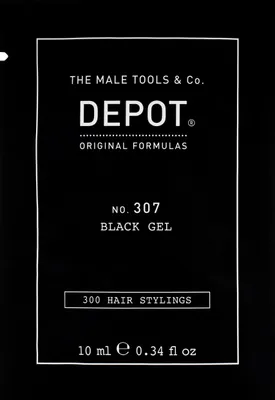 Obrázek produktu pro Depot No. 307 Black Gel 10 ml | WLP-8206 | Gel de Black Pigment Hairstyling pro dočasné krytí šedin a objem | EAN 8032274076674