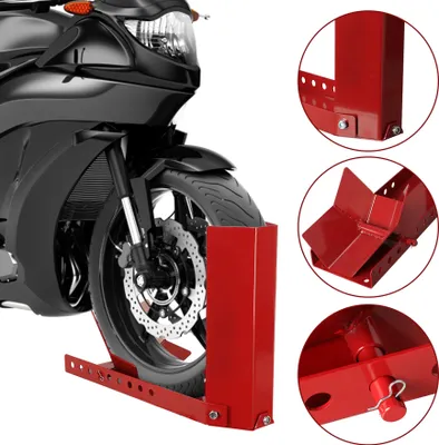 Obrázek produktu pro Clanmacy držák stojanu na motorku Zvedák na motorku Montážní pomůcka Přepravní držák Držák na motorku červený