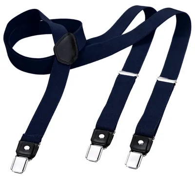 Produktbild von DonDon® Herren Hosenträger schmal 2,5 cm – 3 Clips in Y-Form – elastisch und längenverstellbar dunkelblau