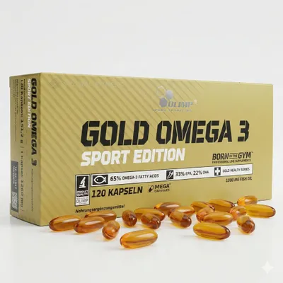 Obrázek produktu pro Olimp Nutrition Gold Omega-3 Sport Edition, Kapsle, Vitamín E, 120 kusů, 12 mg