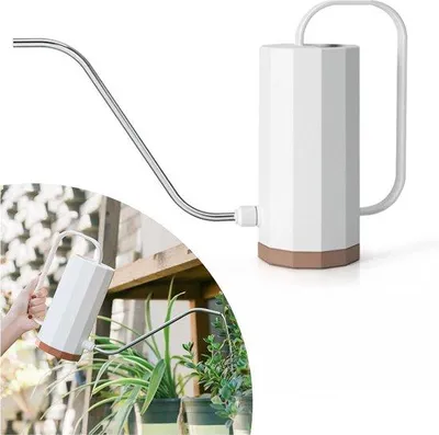 Productafbeelding van Unyqoos® gieter voor kamerplanten – 1,2 liter, met lange, smalle tuit van roestvrij staal en handvat, ideaal voor bonsai, planten op tafel en in potten