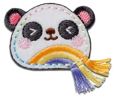 Obrázek produktu pro Mono-Quick Panda s třásněmi - záplata, nažehlovací záplata, nášivka, nášivky, k nažehlení, velikost: 3,9 x 4,5 cm