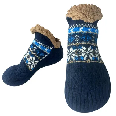 Produktbild von Warme Haussocken Herren Damen Blau 39-46 Antirutsch Thermosocken 1 Paar