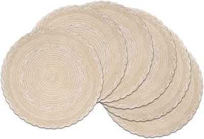 Produktbild von Famanu Platzset Set von 6, rund, beige, 38 cm, waschbar, hitzebeständig
