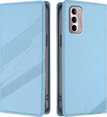 Obrázek produktu pro Pouzdro pro Motorola Moto G Stylus 4G 2022,Polyuretankožené peněženkové pouzdro s přihrádkou na karty a funkcí stojánku Hellblau
