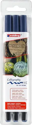Image de edding 1255 Crayon calligraphie bleu acier 2 à 5 mm (3 blisters)