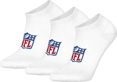 Produktbild von NFL Uni Sneaker-Socken, 3er Pack - NFL Shield 3Pack Sneaker Socks, Logo, Baumwollmischung Weiß 43-46
