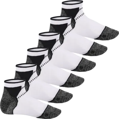 Produktbild von Footstar Funktionelle gepolsterte Sportsocken für Damen und Herren (6 Paar) – Weiß-Schwarz