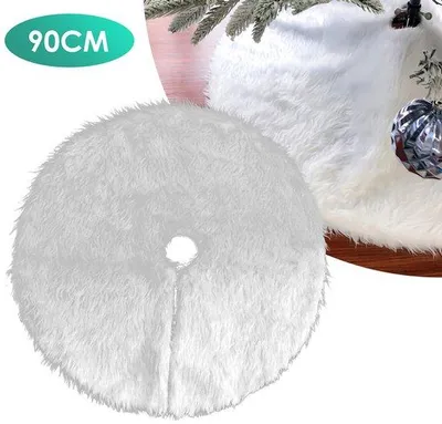 Produktbild von Weihnachtsbaumdecke - Weihnachtsdeko - Weihnachtskleid - Weihnachtsbaumkleid - Weihnachtsdekoration - Weihnachtsdeko - Weiß - 90cm