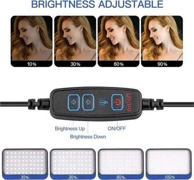 Obrázek produktu pro Stmívatelné LED videoosvětlení s nastavitelným stativem a barevnými filtry pro zoom, streamování her a YouTube
