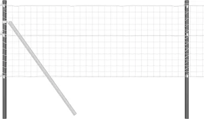 Produktbild von vidaXL Zaunpfosten 2 pcs Grau 60 cm Pulverbeschichteter Stahl